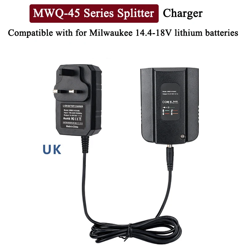 

Compatible with For Milwaukee 14.4-18V Batteries Lithium Battery Charger Adapter Portable Lithium Battery Replacement Charger