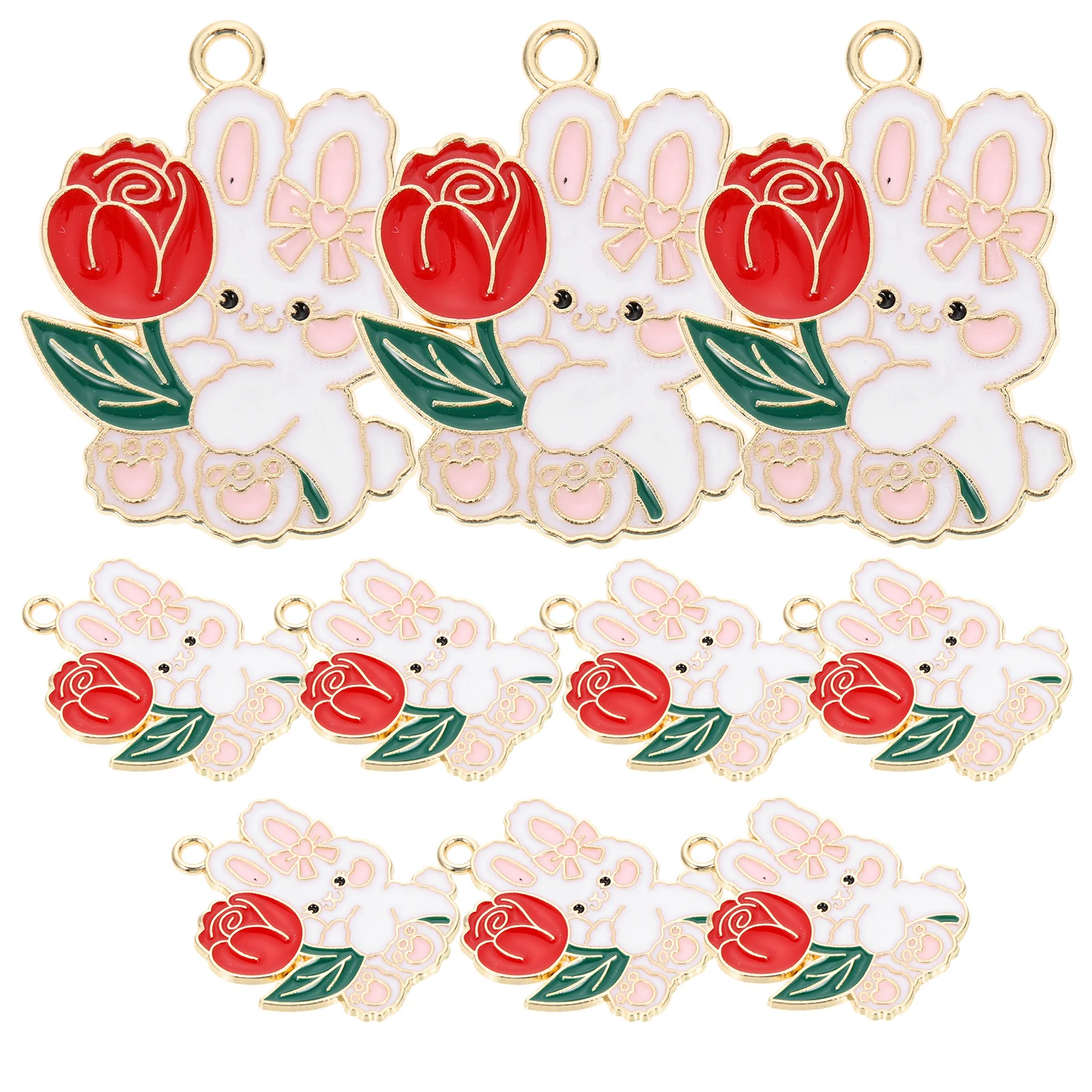 

10 Pcs Keychain Accessories Bunny Charm Animal Pendant Jewelry Making Multifunction Charms