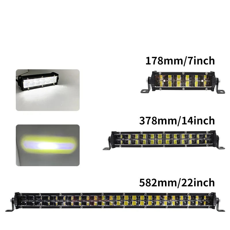 Car LED Light Bar Double Row Spotlights Headlights Offroad Beam For Jeep Wrangler Lada Gas Grille License Plate lamp Work Light