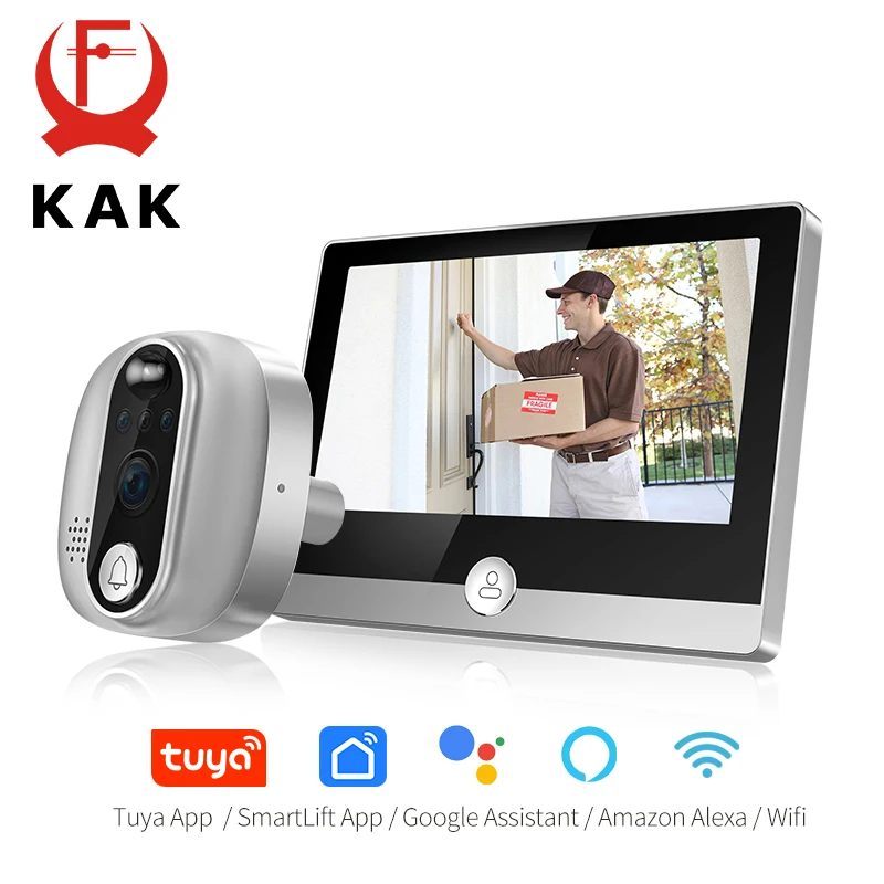 KAK Wifi Smart Door Bell Camera 4.3