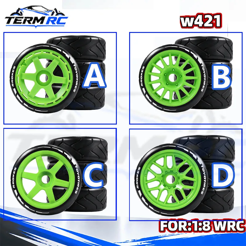 4Pcs 1/7 RC On-Road Tires & Wheels 103mm 17mm Hex Need Glue for KM 7303 7304 Citroen C3