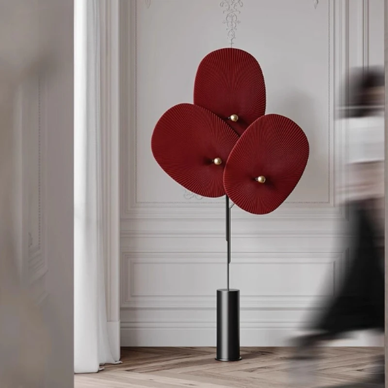 Living Room Floor Lamp Nordic Postmodern Designer Retro Art Lighting Fixturp Fabric Bedroom Homestay Vertical Light