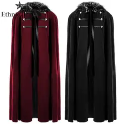 Mittelalter licher Pelz kragen Umhang Larp Mantel Winter Wikinger Renaissan Cosplay Cape Männer Frauen Halloween Vintage Gothic hochwertige Umhang