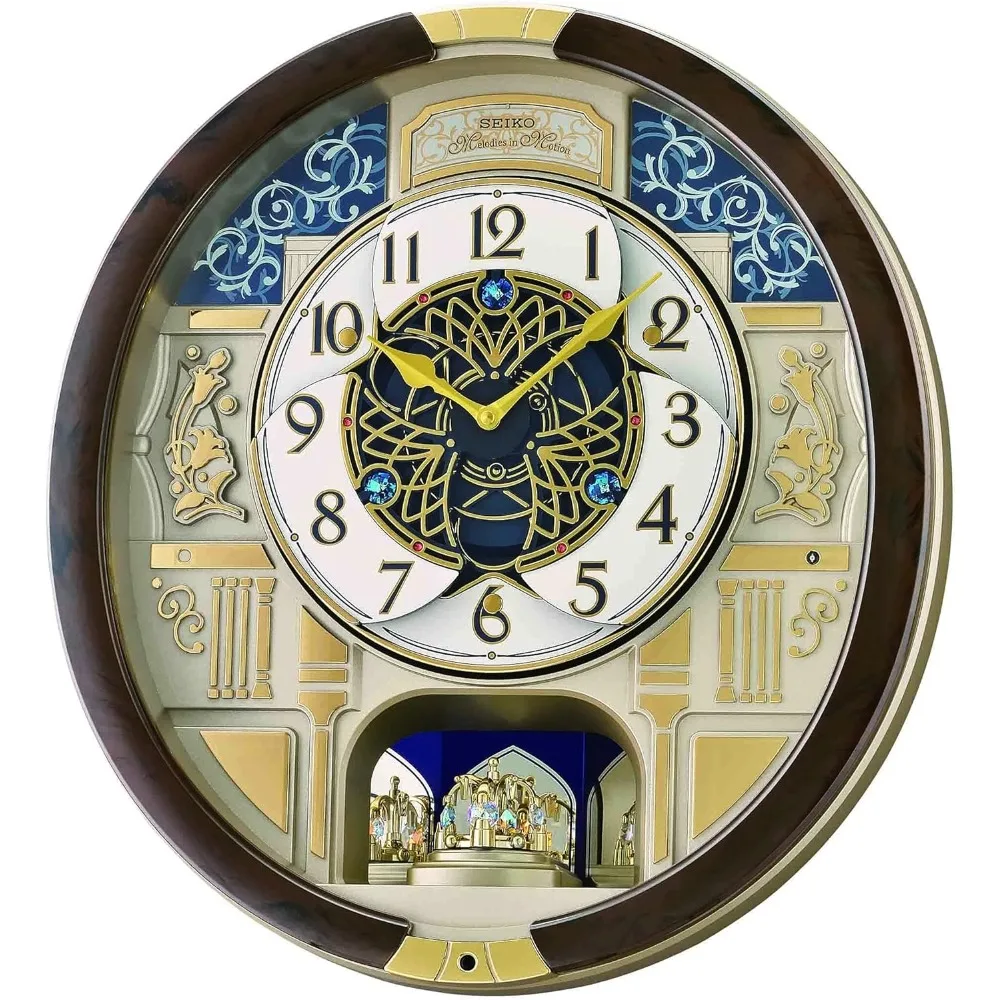 Melodies in Motion Wall Clock, Golden Trellis