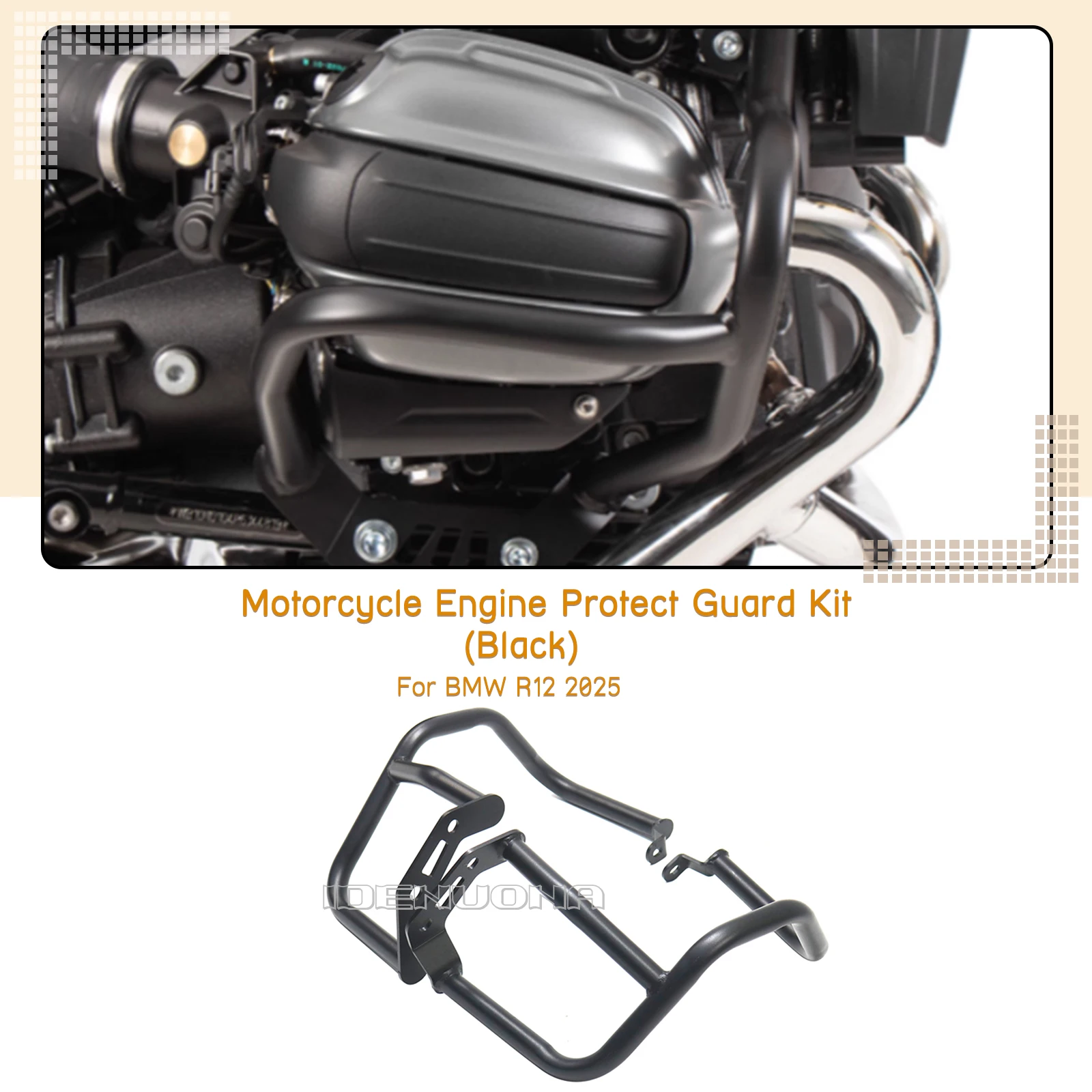 

Motorbike Bumper Lower Side Crash Bar Engine Guard Protector For BMW R12 NineT 2024-2025