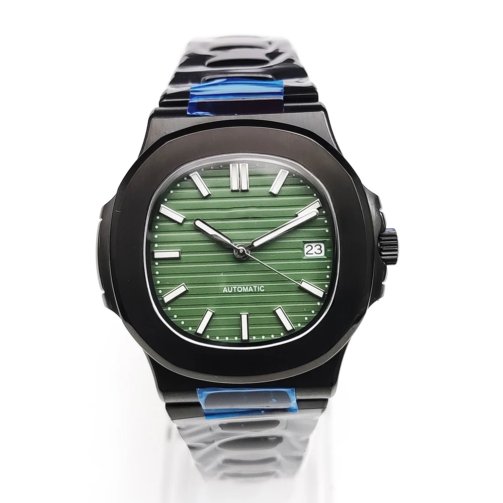 

39MM Automatic Mechanical Men's Watch NH35 Movement Black PVD Case Sapphire Luminous Dial Men's Watch