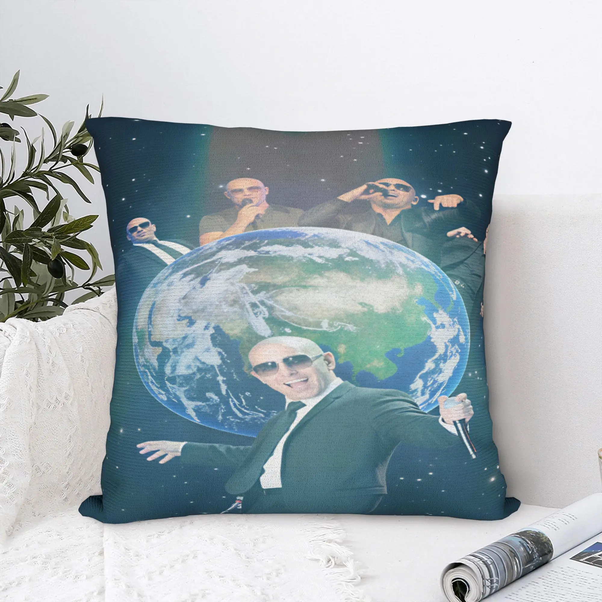 Pillow Case Pitbull Mr Worldwide Tour Print  Pillow Cover For Wedding Party Home Decor Vintage Pillowcases