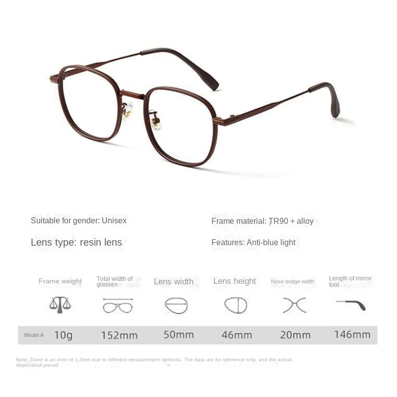 Color-Changing Unisex Square Frame Glasses for Everyday Commuting, Flattering Face Shape Stylish Glasses