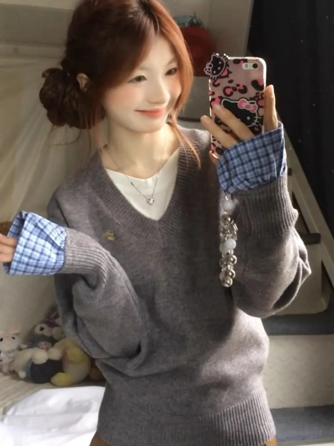 

Ay вязаный длинный свитер све, женский базовый слой, цветной Blo College Sle, осенний топ высокого класса, повседневный топ для поездок на работу