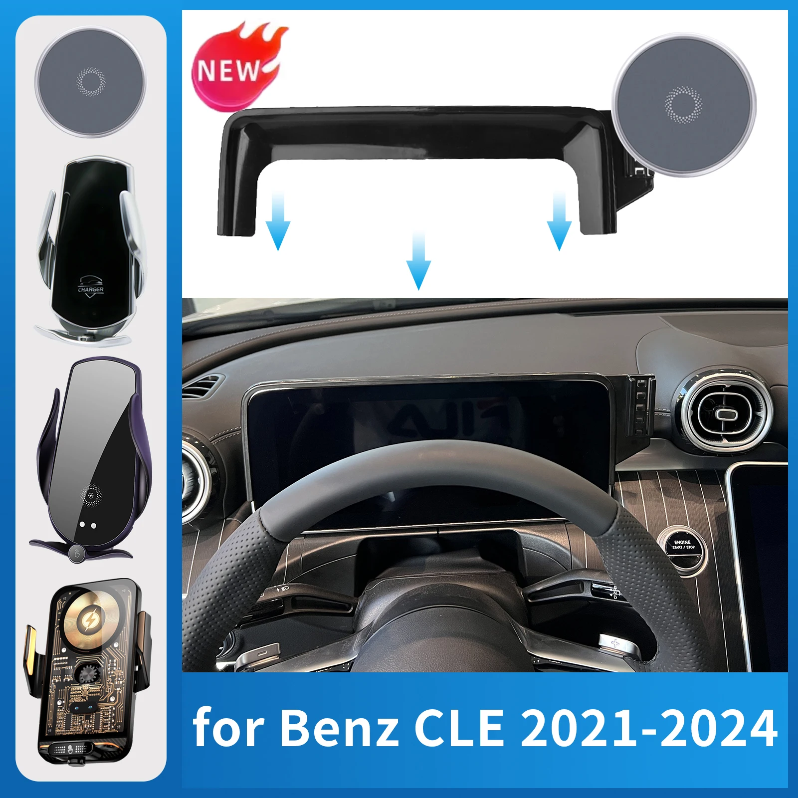 For Mercedes Benz CLE 2021-2024 Coupe Sport Car Phone Holder vent Wireless Charging Car charger cradle For Magsafe Accessories