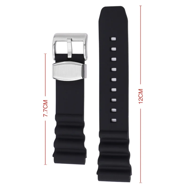 20mm 22mm Diving Strap for Seiko Water Ghost Omega Casio Watch Band Men Sport Waterproof Silicone Rubber Bracelet