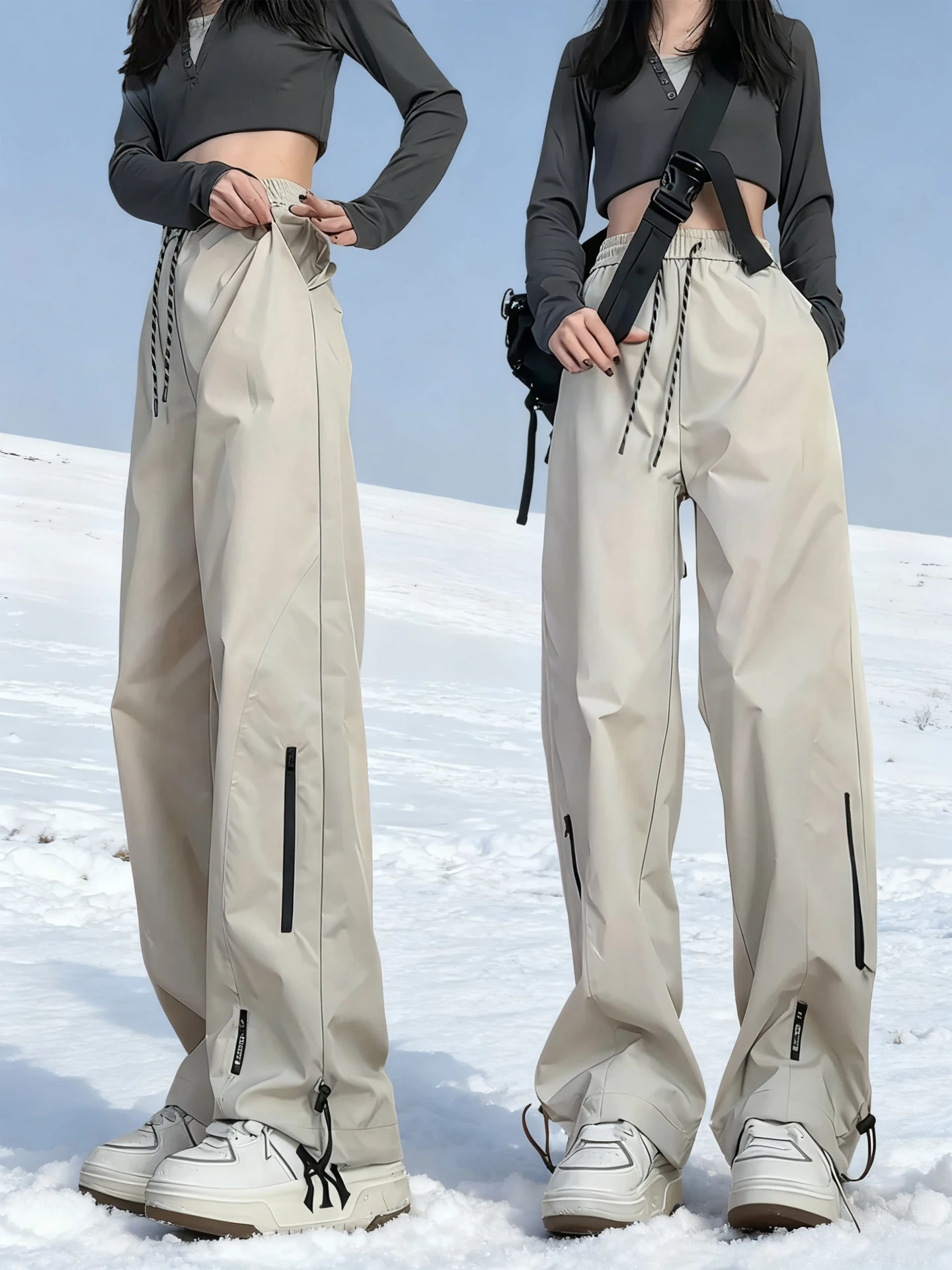 

Зимние лыжные брюки цвета хаки для мужчин, утепленные флисом, морозостойкие, для активного отдыха, водонепроницаемые, рабочие брюки, молодежные E...