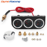 2inch Black Panel Water temp Fahrenheit/Celsius+Voltmeter+Oil press gauge PSI＆kg/cm² Mechanical Triple Gauge kit Yellow Light
