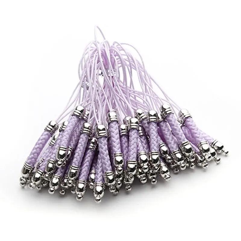10pcs Colorful Lanyard Strap Cord 8cm Golden/Silver For Mobile Phone Strap/chain Keychain Diy Jewelry Findings Pendant Cords