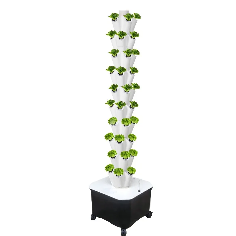 

Vertical Hydroponic Garden Tower 10-layer Hydroponic Vegetable Planting Towers 50 Slots High-Rise Building Gardening Towers