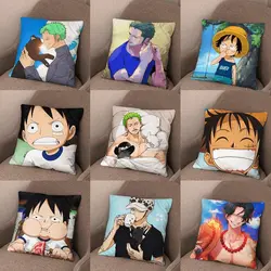 32 style jednoczęściowa poduszka poszewka na poduszkę z poliestru Luffy Zoro Ace czterech cesarzy salon krzesło Sofa dekoracja domu