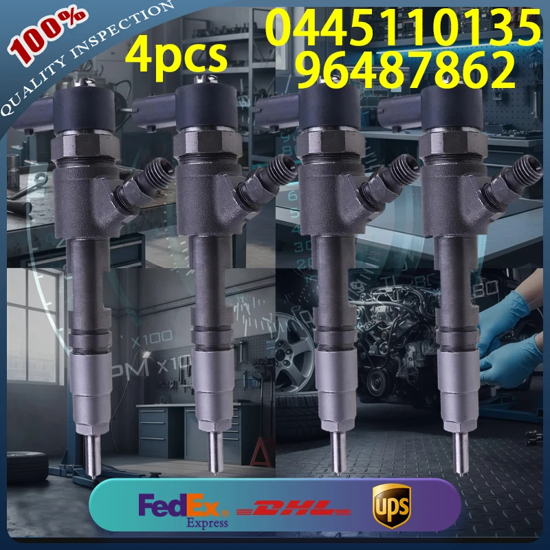 

0445110135 High Quality Common Rail Diesel Injector 96487862 for Citroen C2 C3 Peugeot 206 307 1.4 HDI Diesel Engine 4pcs