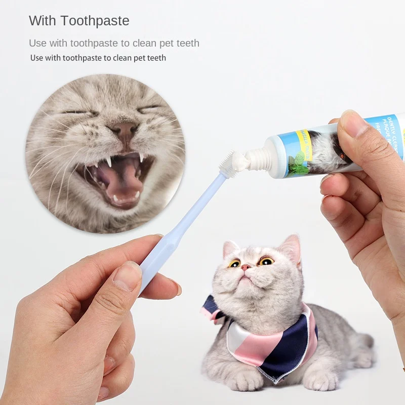 New Pet Cat Toothbrush Super Soft Nylon Bristles Tooth Brush 360 Degree Oral Cleaning&Cat Face Blackhead Cleaning Dog Acne Brush