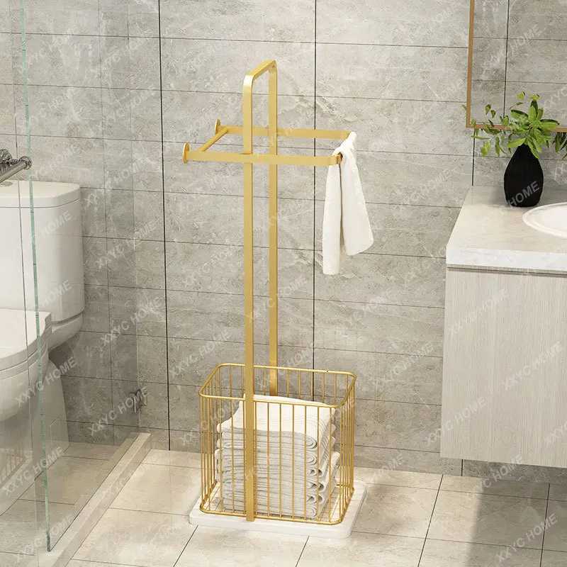 

Towel Rack Floor Multi-Functional Bathroom Storage Rack Simple Bathroom Towel Rack Punch-Free