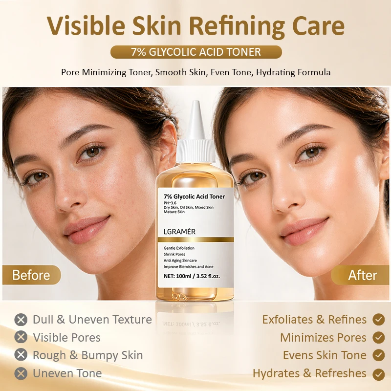 100ml Exfoliating Facial Toner - Glycolic Acid Exfoliant recension och pris