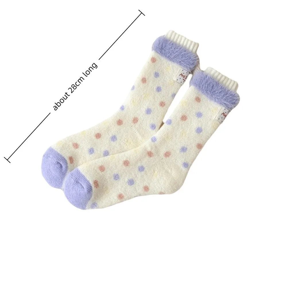 Ins engrossado meia fofa térmica quente meias de vison outono-inverno meias de neve chão sono meia