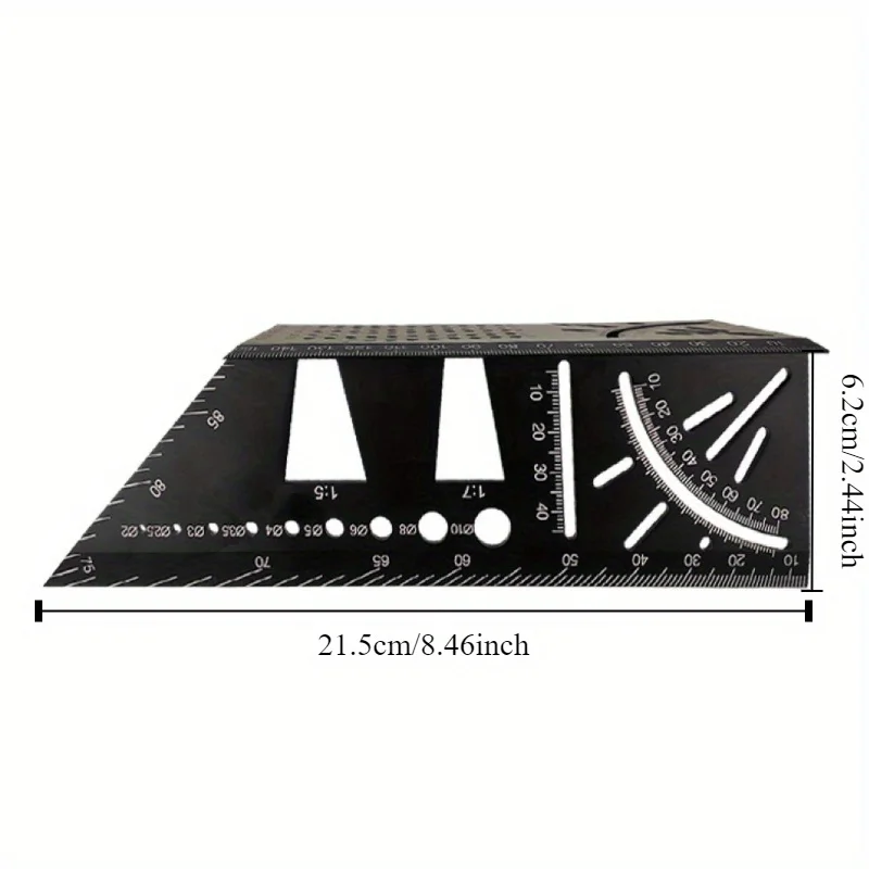 Multi Functional Aluminum Alloy Angle Measuring Ruler With 45 ° And 90 ° Markings Suitable For Woodworking And Drawing