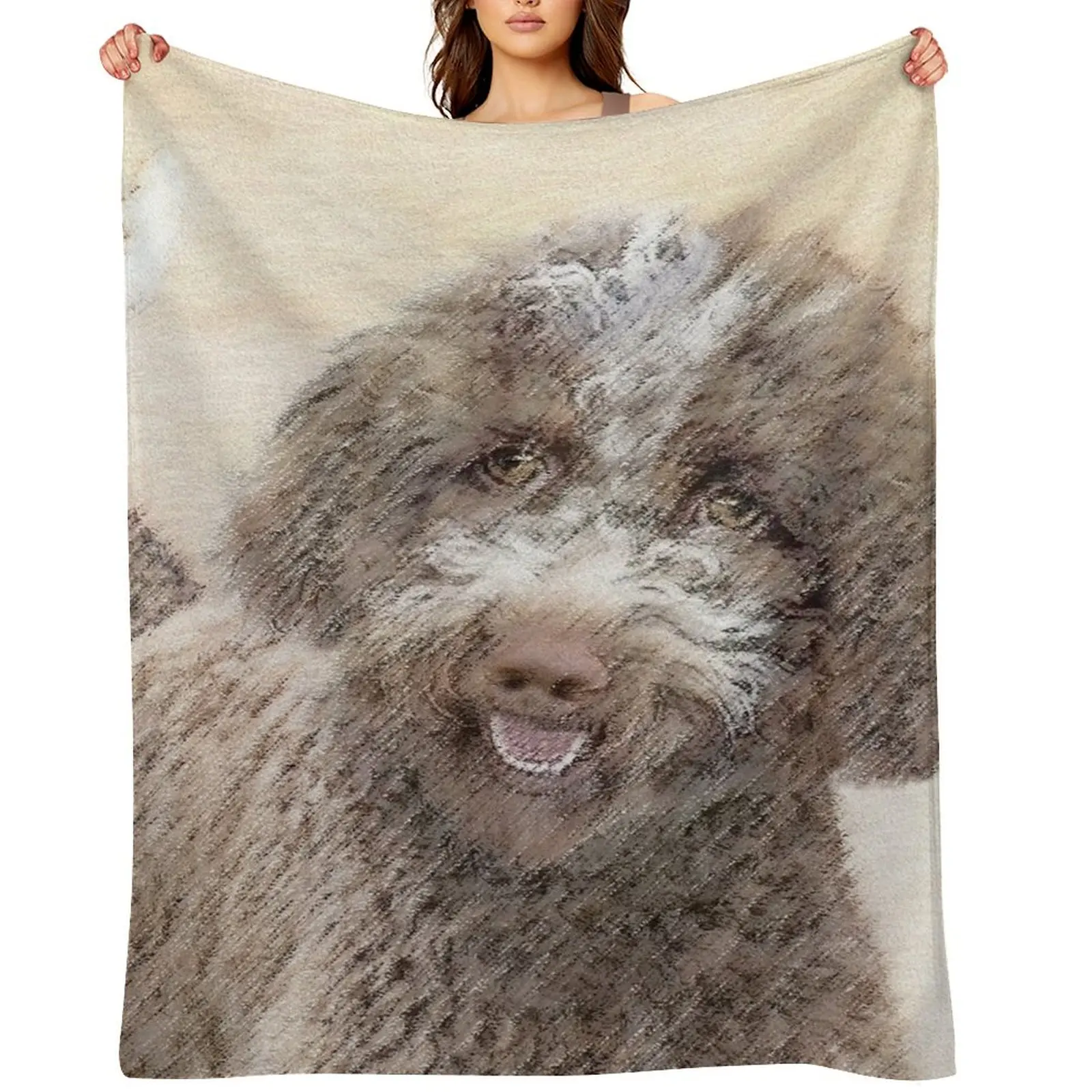 

Lagotto Romagnolo Painting - Cute Original Dog Art Throw Blanket Cute Plaid Designers Luxury St For Decorative Sofa Blankets