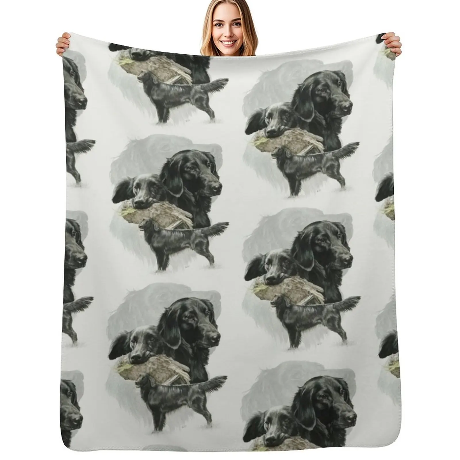 Flat-coated Retriever Medley Throw Blanket Flannel Luxury St Giant Sofa Heavy Hairys Thermal Blankets