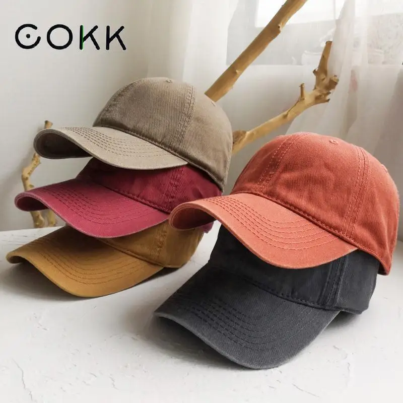 Women Men Cotton Solid Baseball Cap Fashion Snapback Hat Female Outdoor Simple Washed Vintage Visor Casual Cap Hat For Women Men