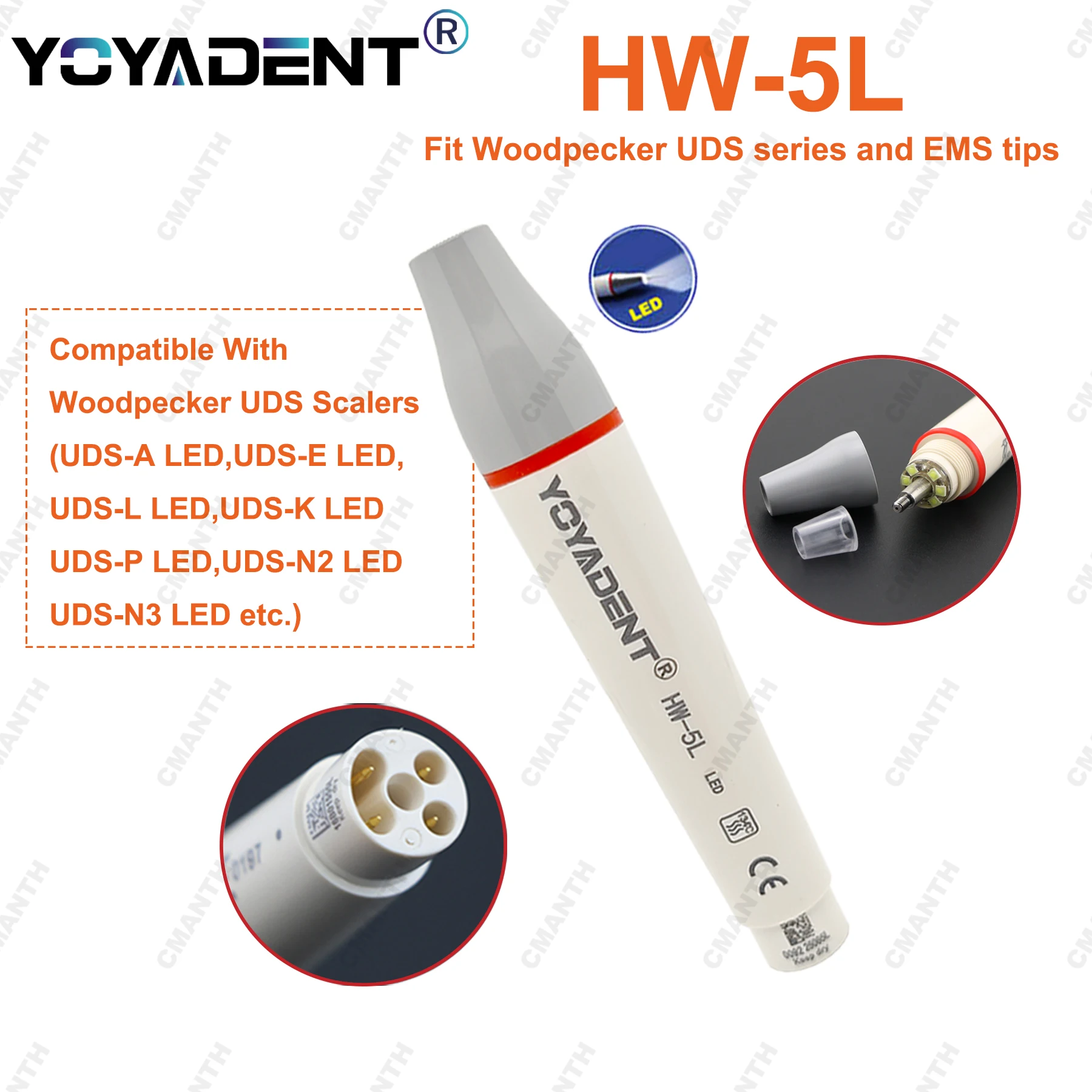 Dental Built in Ultrasonic Scaler Handpiece LED Light N2 V2 HW-5L HD-7L Scaling Tips For Dentistry Teeth Cleaning Whitening