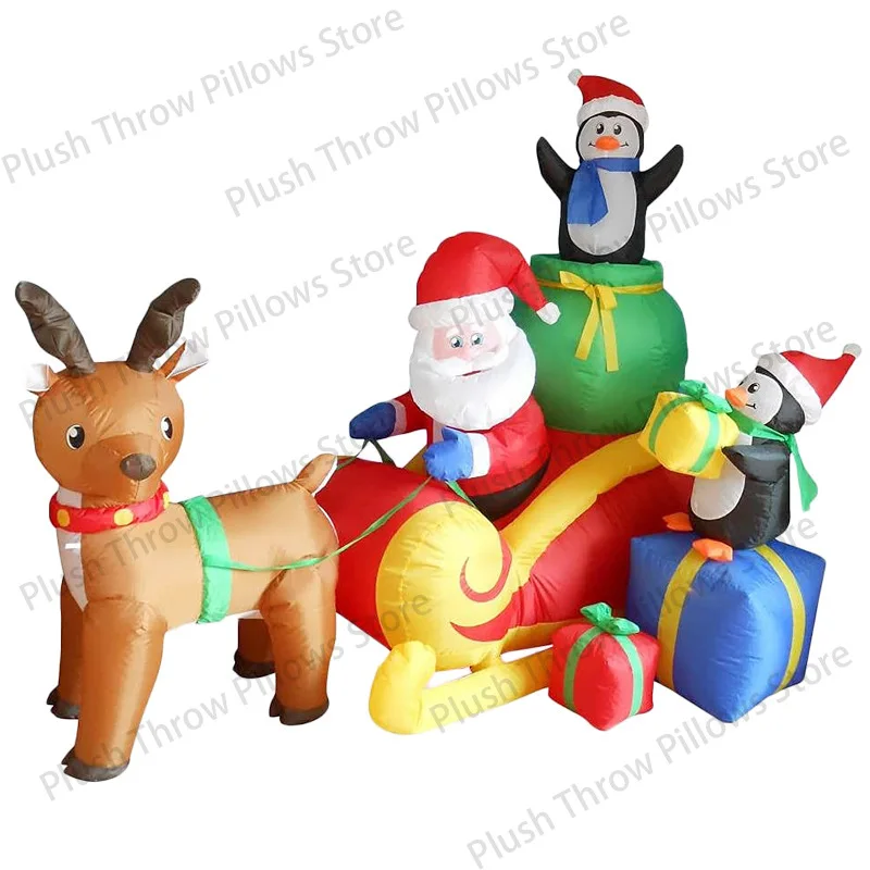 يوم عيد الميلاد نفخ سانتا ثلج نشاط ديكور فناء مع أضواء