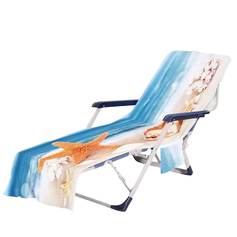 Beach Chair Cover With Side Pockets Comfortable And Quick Drying Lounge Chair Towel Cover Suitable For Outdoor Beach