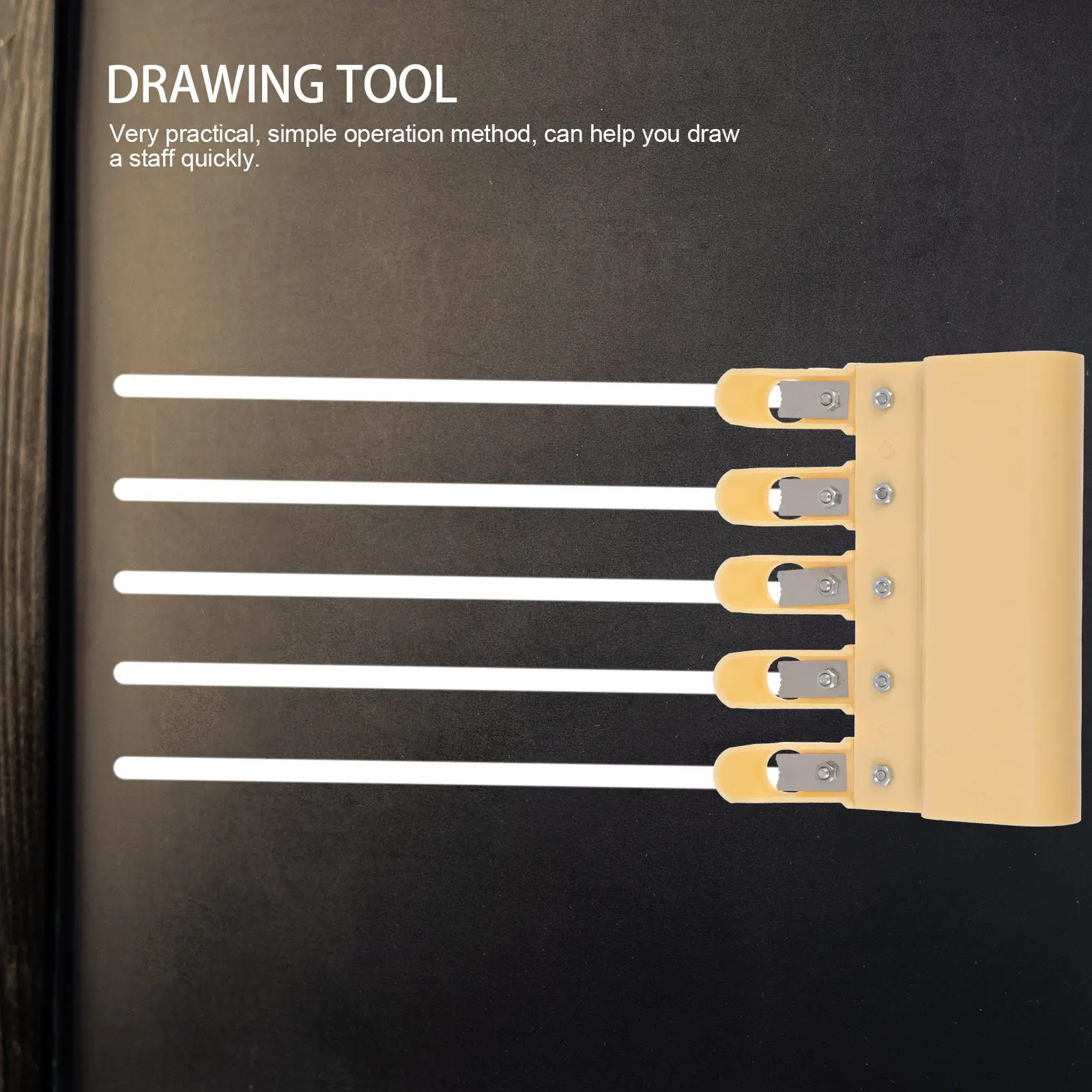 

1Pcs Plastic Staff Scribe Yellow Staff Drawing Tool Portable Blackboard Painting Tool Music Teaching Supply Drawing Supply