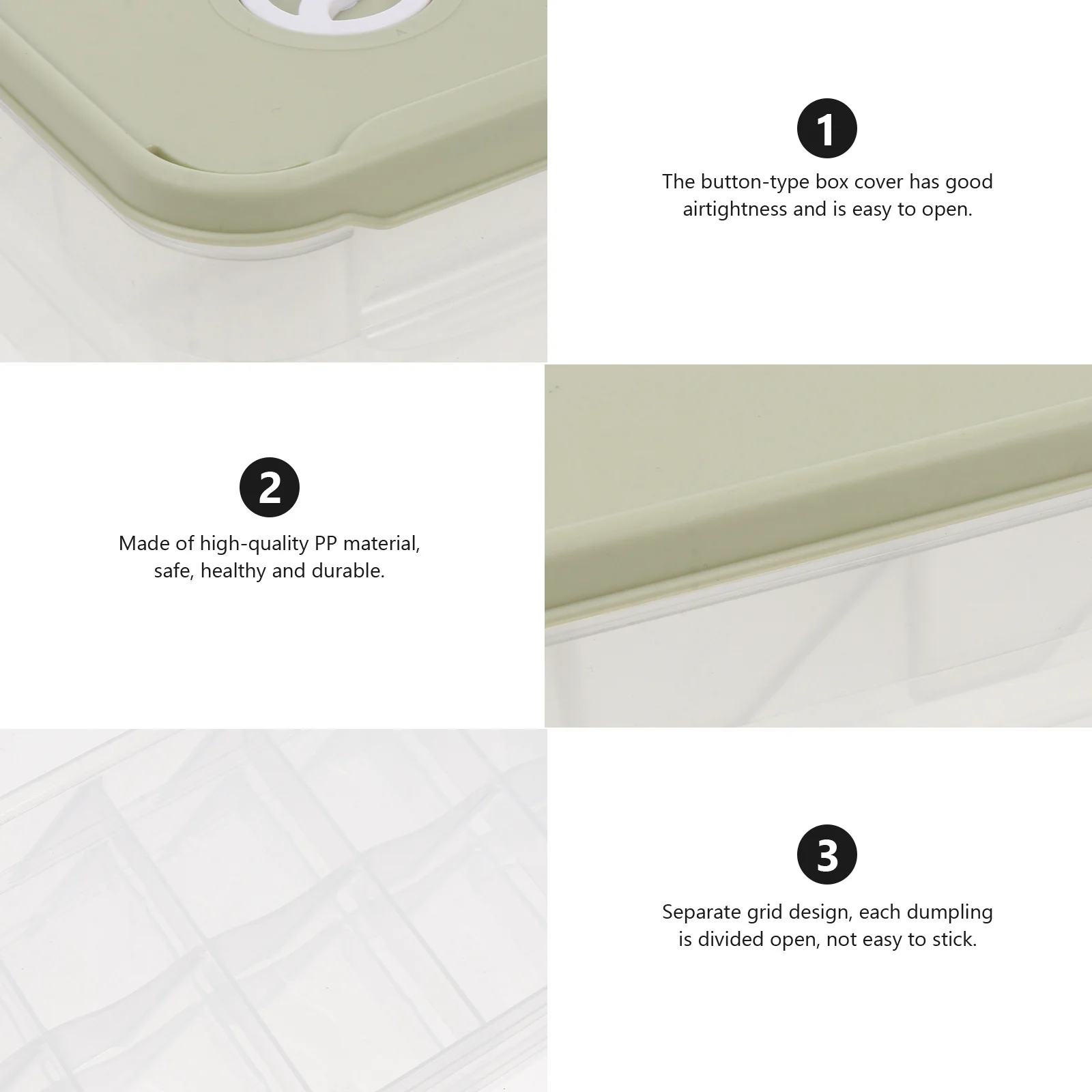 

Multi-Grid Dumpling Storage Box Sealing Fresh-Keeping Container Fridge Organizer Stackable Date Dial Lid Easy Clean Household