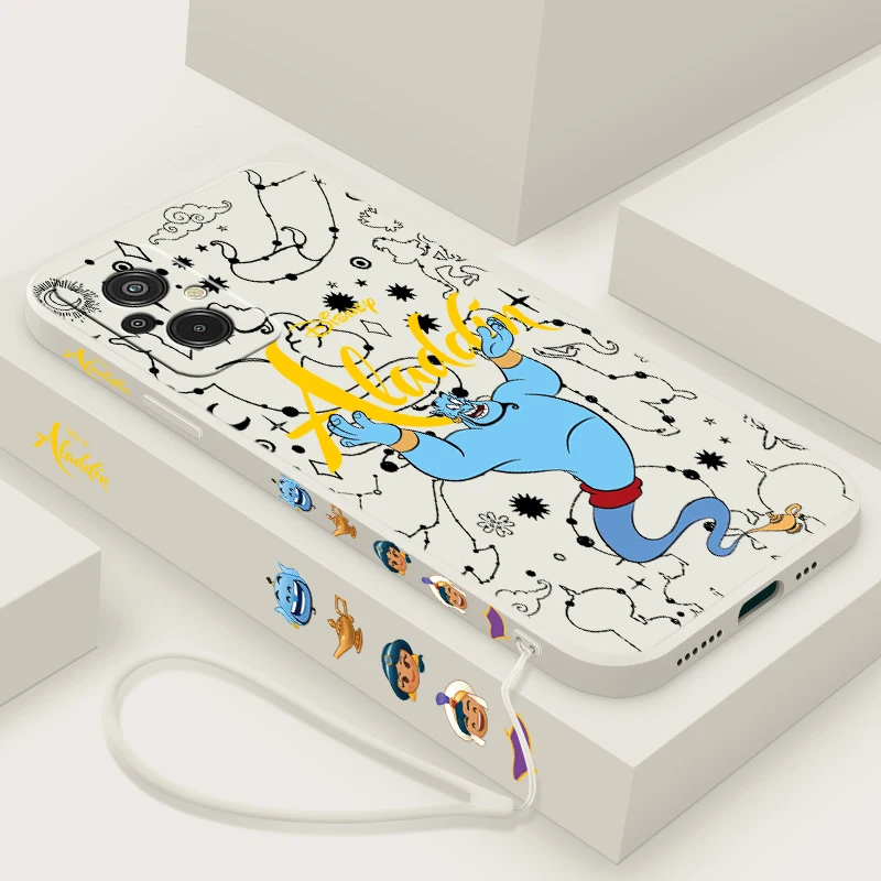 Disney Handsome Aladdin Liquid Left Rope Phone Case For Redmi 6 7 8 9 10 11 12 13 K30 40 50 60 AT X A1 Ultra Pro Soft Cover Capa