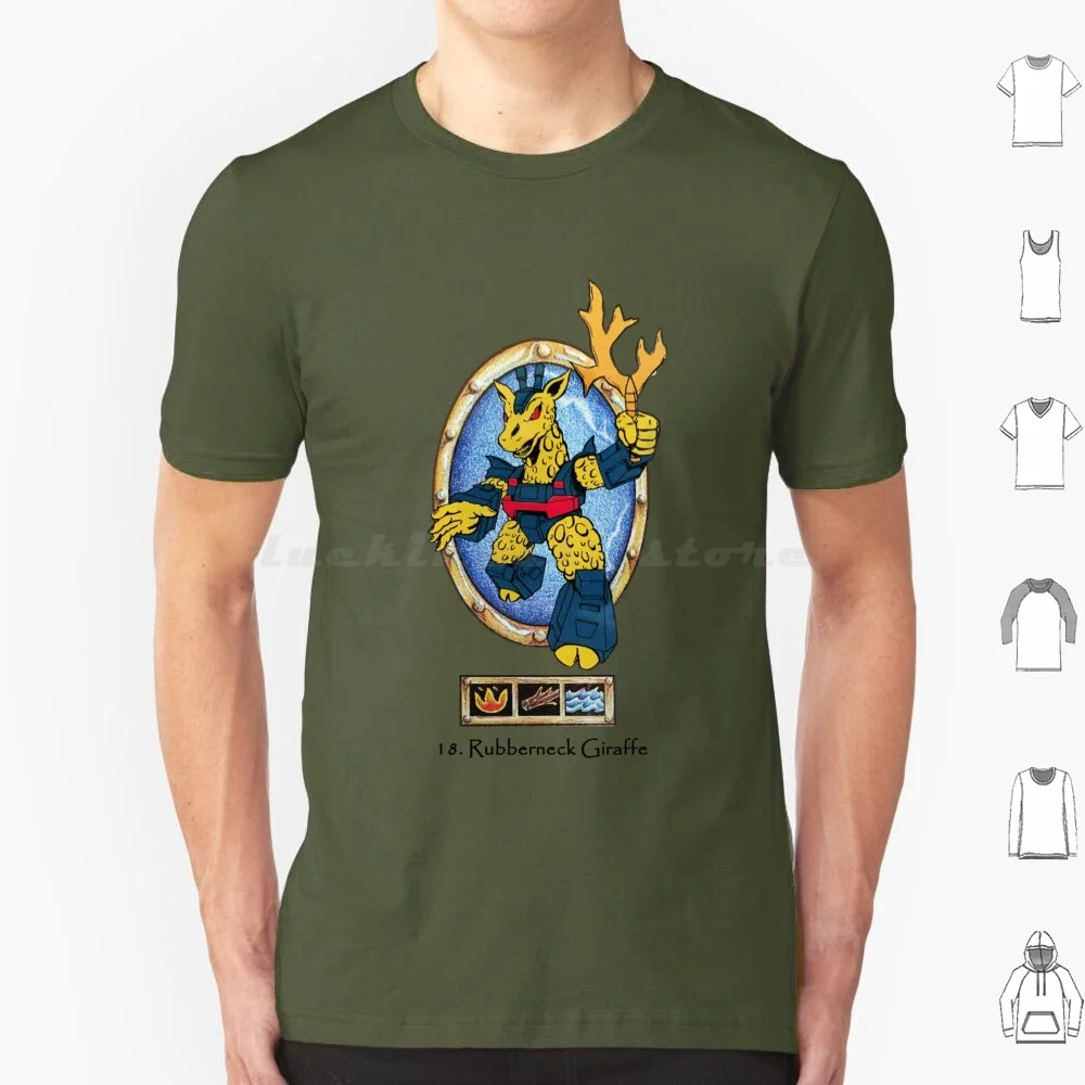Battle Beasts 11. Rubberneck Giraffe T Shirt Cotton Men Women DIY Print 80s Toys Action Figures Gi Joe Gobots Muscle Men Comic
