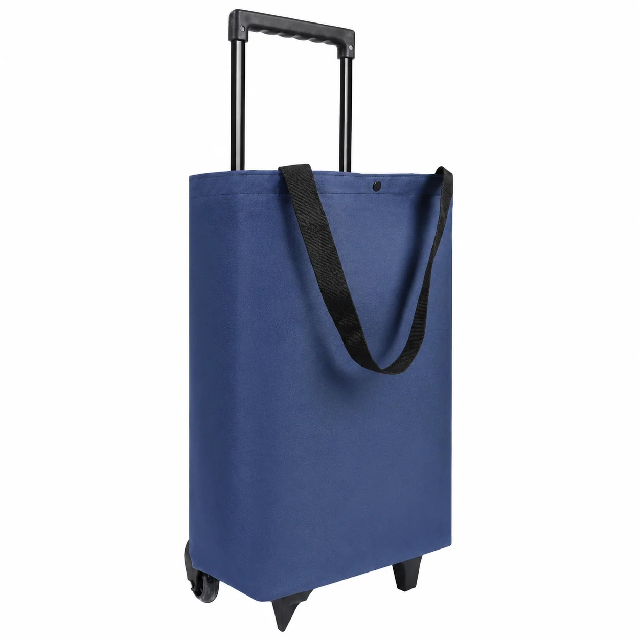 Carrito de Compras Plegable 2 en 1 GOOGO, Capacidad de Carga de hasta 25 kg, Azul, Carrito con Ruedas para Supermercado, Viajes, Hogar y Uso Diario