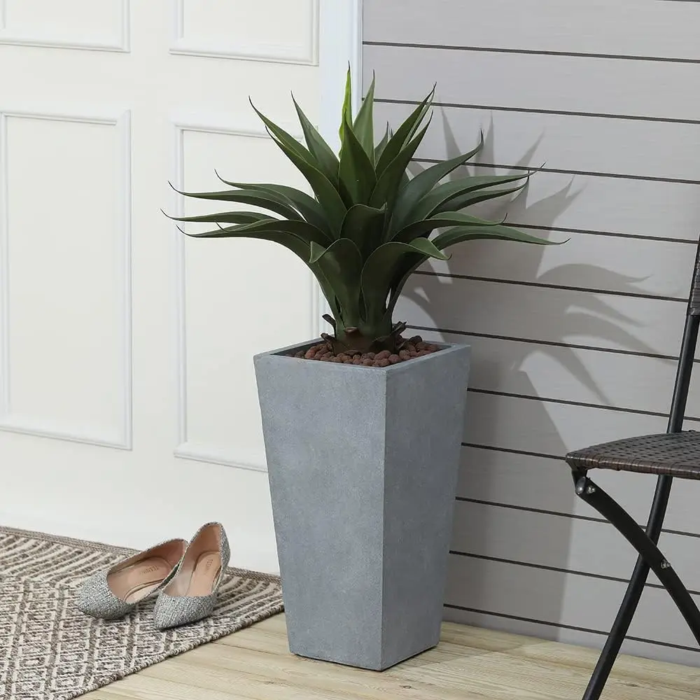 Stone Plant Pots, Large Planters for Indoor Outdoor Plants, 24