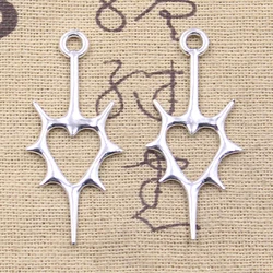 20pcs Charms Heart Thistles Thorns Sword 44x19mm Antique Silver Color Pendants DIY Craft Making Finding Handmade Tibetan Jewelry