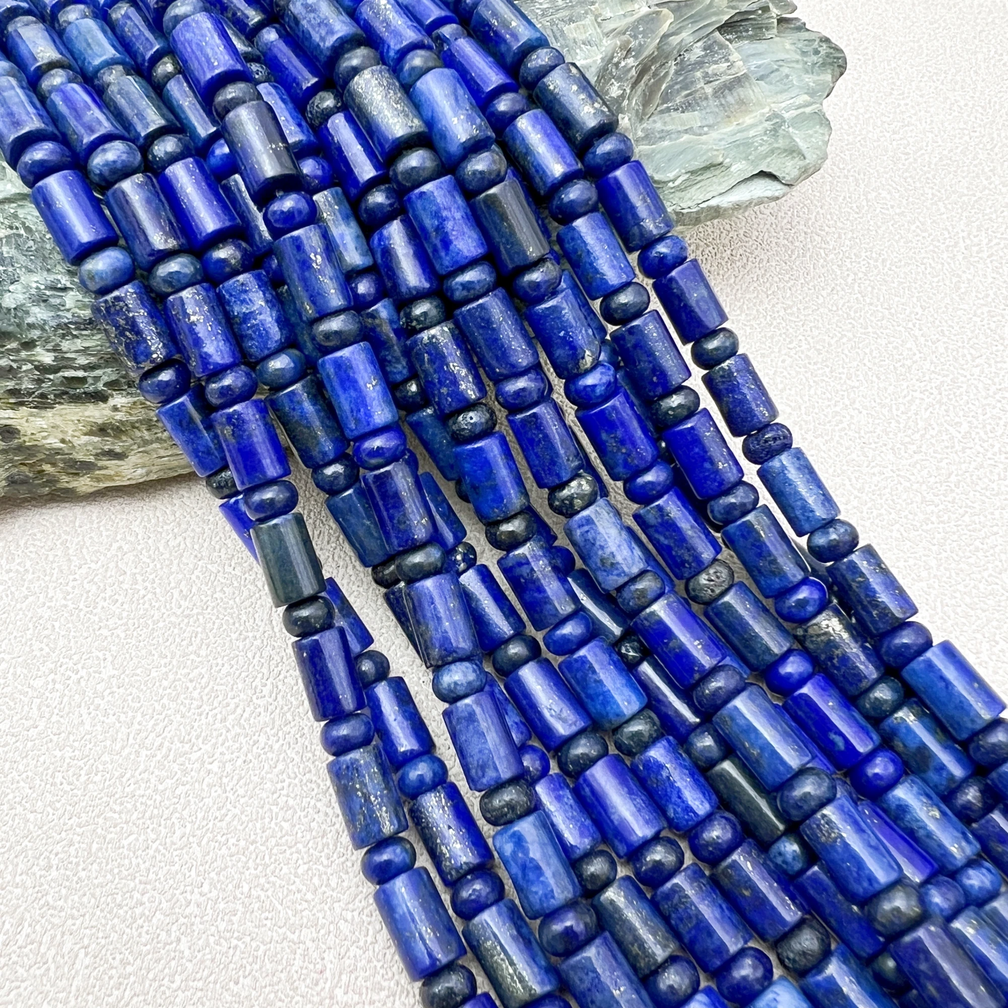2Strands/Lot 6x10MM Natural Stone Lapis lazuli Tube Beads MY230786