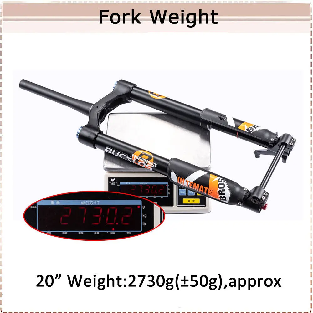 BUCKLOS 20 Zoll Fahrradgabel Federung Faltradgabel für 2,5/3,0/4,0/5,0 Reifen 9*135mm E-Bike Gabeln Schnee- und Strandfahrradgabeln – Detail 27