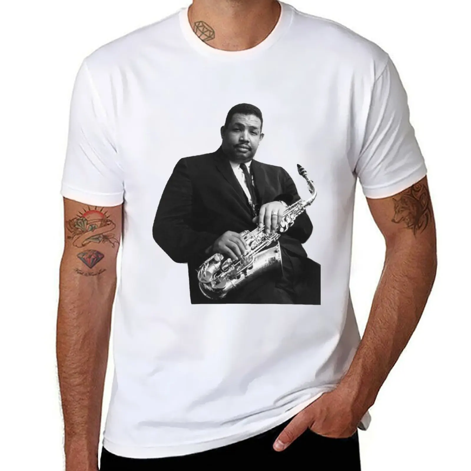 Cannonball Adderley Saxophonist T-Shirt Soft Casual Short Sleeve Cotton Tee