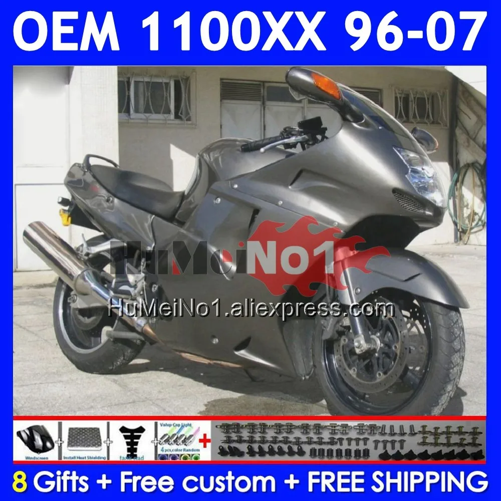 Blackbird For HONDA CBR 1100 XX CC 1100XX Glossy grey 69No.102 CBR1100XX 1996 1997 1998 1999 2000 2001 02 03 04 05 06 07 Fairing