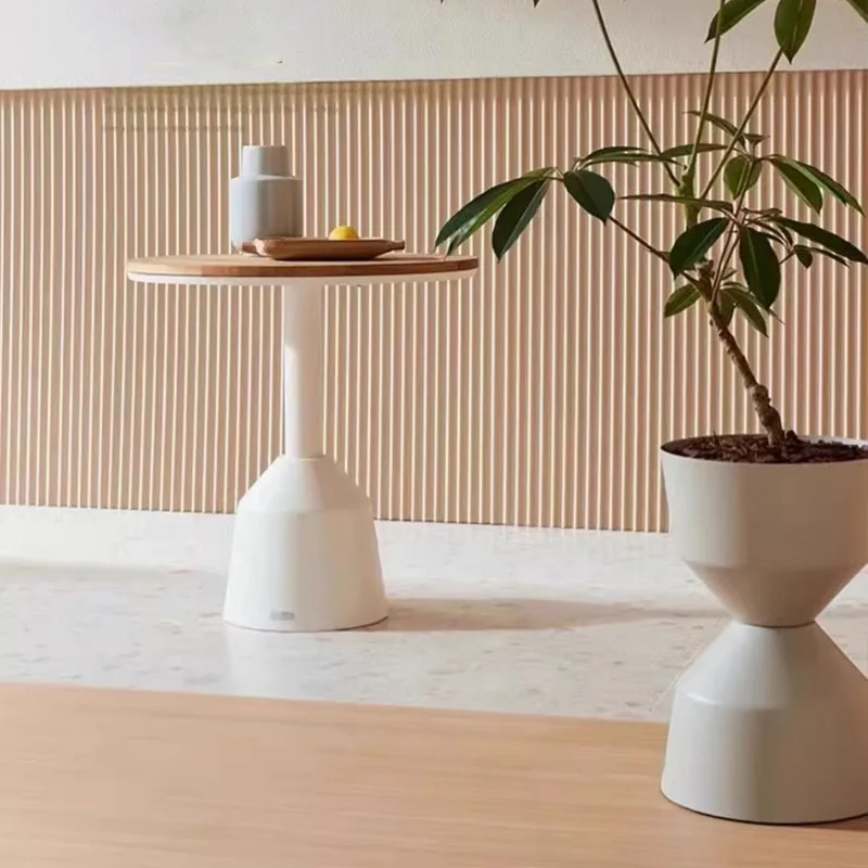 Outdoor, round table, cafe, dining table and chairs, balcony, corner table, side table, creative, plant rack