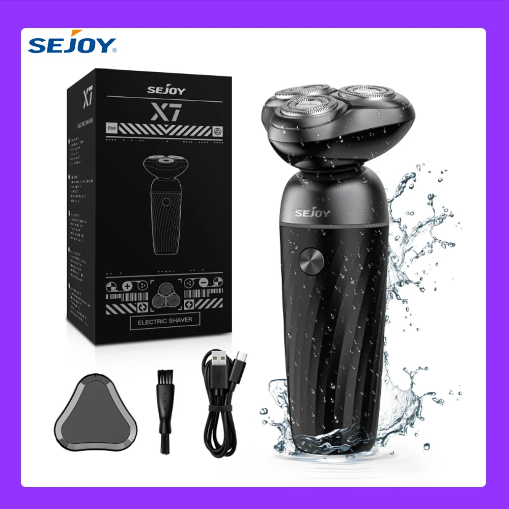 

SEJOY Portable Clean Razor Men USB Electric shaver Powerful Beard Electric Razor Rechargeable Waterproof shaving Machine