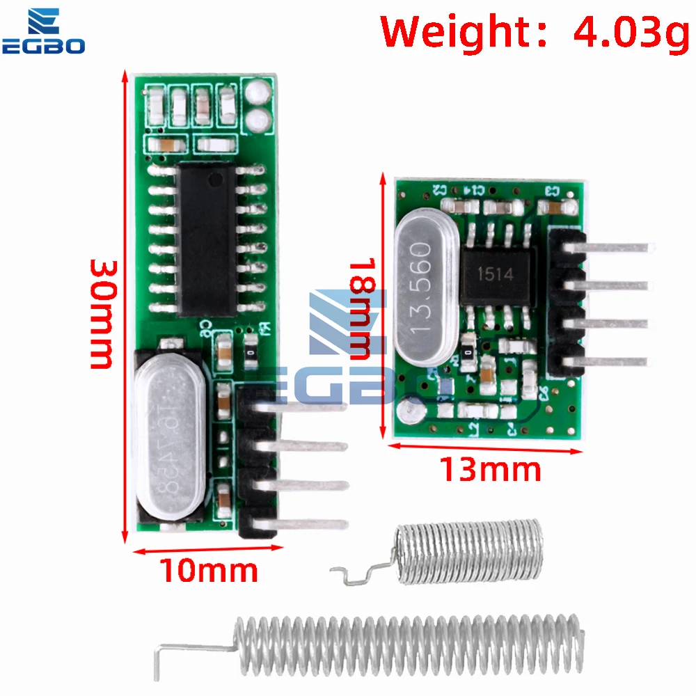 1-3 Sets 433MHz RF Receiver DIY Kit, Superheterodyne RF Module, RX470 Receiver Module, Transmitter Module