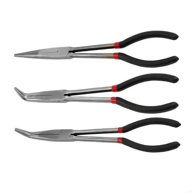 

E1PD 11 Inch Straight Tip 45 25 Degree Bent Multi-functional Needle Nose Plier Tools