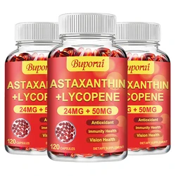 Astaxanthin + Lycopene Softgels - Antioxidant, Supports Heart, Eye, Skin and Prostate Health, Improves Immune Function
