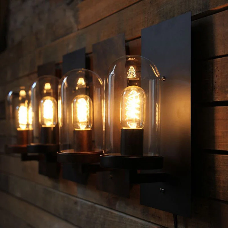 Industrial Style Iron Wall Lamp Creative Personality Retro Nostalgic Bar Living Room Bedroom Bedside Aisle Corridor Wall Lamp