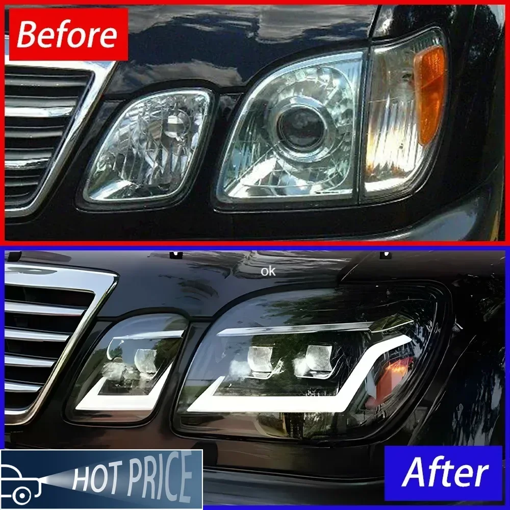 For Lexus LX470 1998-2007 Auto Headlight Car Back Lamps Assembly Upgrade Dynamic Projector Lens Car LED Light Kit Accessories